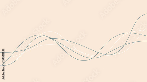 Minimalist abstract background with elegant flowing wave lines on a soft beige backdrop for sophisticated modern design
