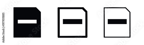 Document or file icon variations: solid, outline with border, and outline