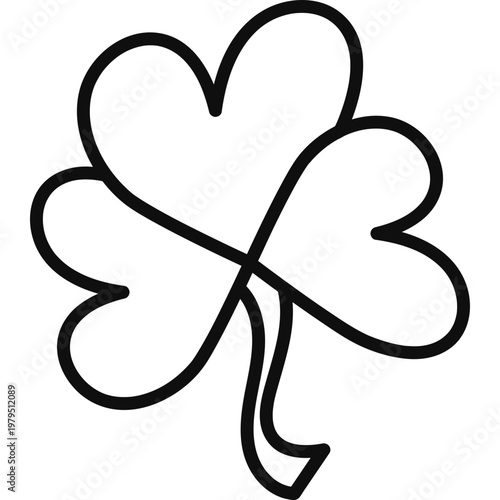 Simple Shamrock Line Art Icon