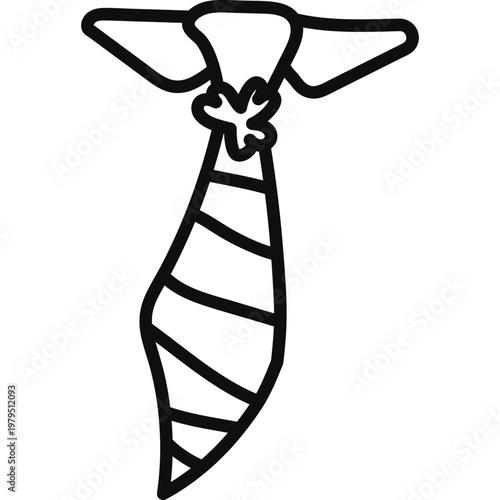 Hand Drawn Striped Necktie Doodle