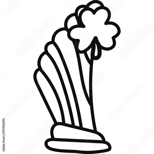 St Patricks Day Shamrock Line Art