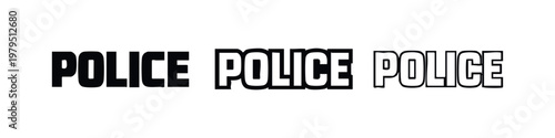 Police Line Tape Icons: Solid, Outline, and Drawn Styles
