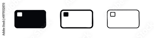Rectangular Card Icons: Solid, Outline, and Drawn Styles