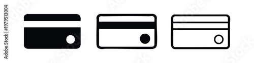Credit Card Icons: Solid, Outline, and Drawn Styles