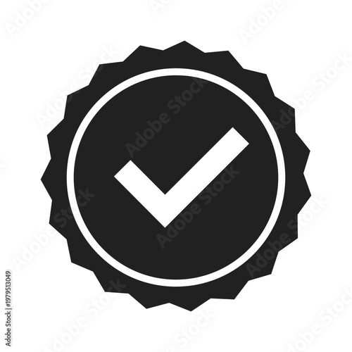 Approved or certified medal icon in flat trendy style, color editable vector icon for quality assurance, verification, trust badges, business branding, websites, apps, and marketing materials. Vector
