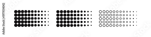 Abstract Halftone Circle Pattern in Gradient Rows