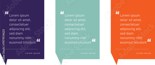 quote speech bubble card set testimonial box modern ui template design