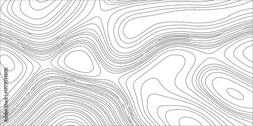Abstract topographic map illustration featuring flowing curved lines resembling contour intervals and land formations high-quality professional
