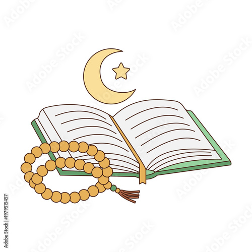 Islamic Quran and Prayer Beads Icon