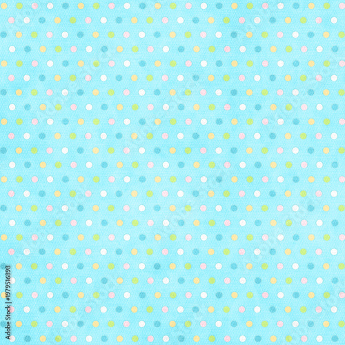 Turquoise textured background with small pastel polka dots, soft playful design perfect for baby themes, fabric prints, wrapping paper, and cheerful modern backgrounds.