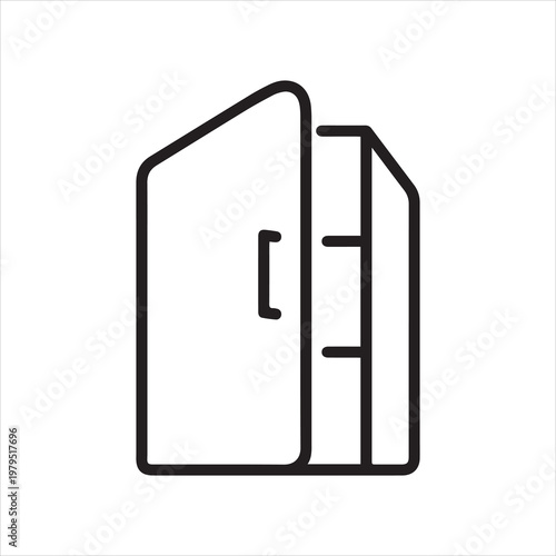 Open refrigerator, linear icon. Line with editable stroke