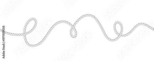 Rope seamless pattern. Seamless wavy ropes. Hemp twisted ropes. Decorative wavy cords. Marine twine.