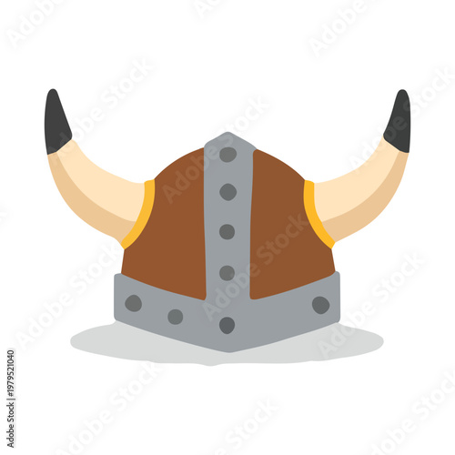 Viking Horned Helmet Vector Illustration