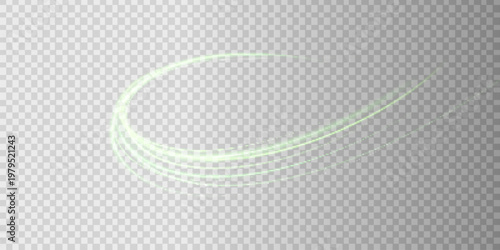 Green neon light wave with soft blur glow and flare, horizontal line overlay, abstract luminous energy background with futuristic digital design