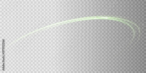 Abstract green neon light wave with blurred glow and flare, horizontal luminous line overlay, futuristic energy flow background design