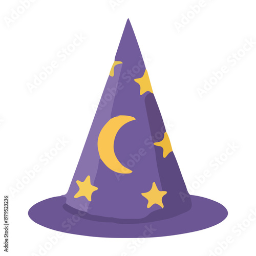 Purple Magic Wizard Hat Illustration