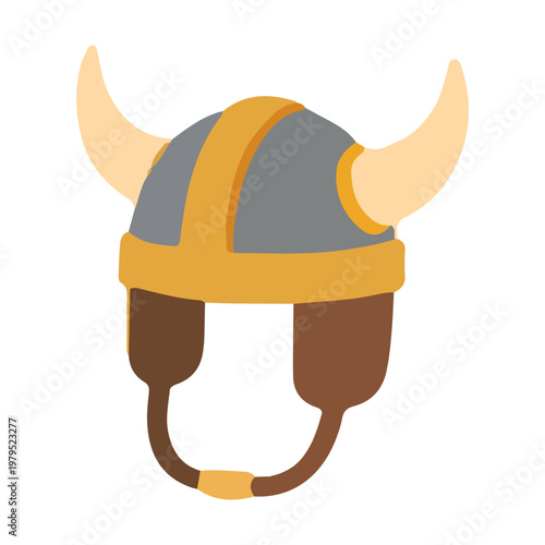 Horned viking helmet vector illustration