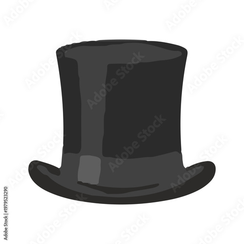 Classic Black Top Hat Illustration