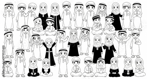 Group of diverse people in traditional attire, a cultural gathering.