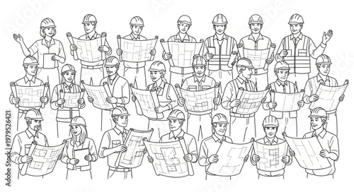 Group of diverse people in various poses and activities, teamwork concept.