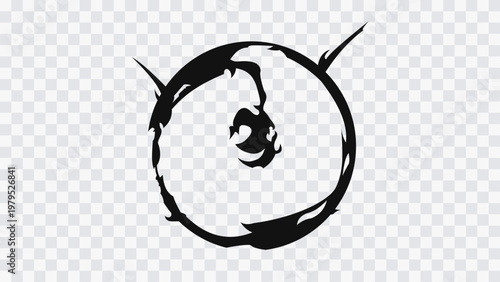 манга, аниме, комикс

Abstract circular energy ring with rough, organic edges and a small central core. Bold ink-style swirl forming a dynamic vortex or portal effect, ideal for comic visuals.