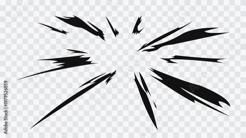 Abstract explosive burst with sharp jagged rays radiating outward from the center.
