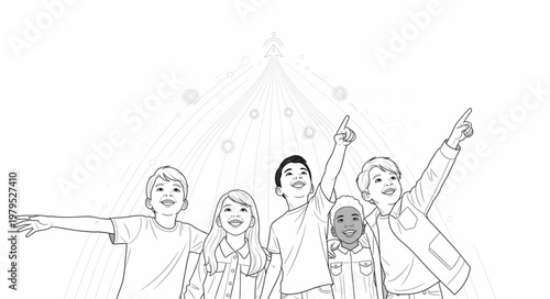 Group of friends celebrating with confetti and fireworks.