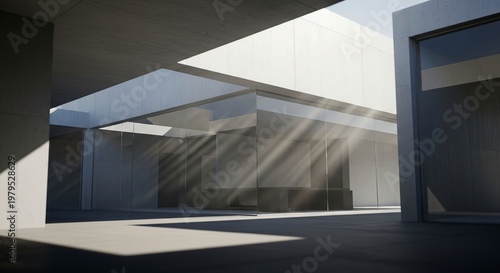 Modern Architectural Design with Dramatic Light and Shadow.
