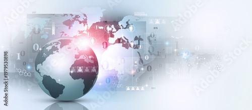 digital global communication interface banner