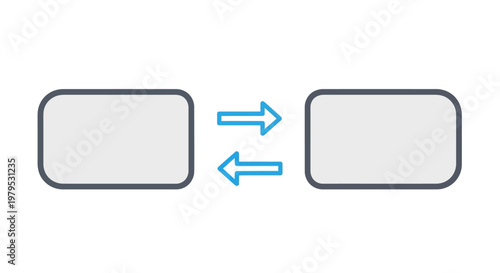 Two Rectangles with Arrows Between Them: Data Transfer, Exchange, Connection