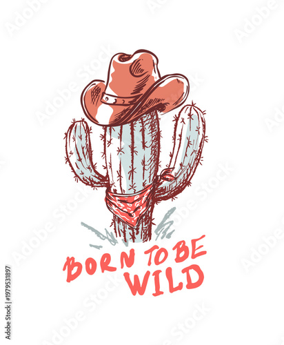 Cactus with cowboy hat and bandana