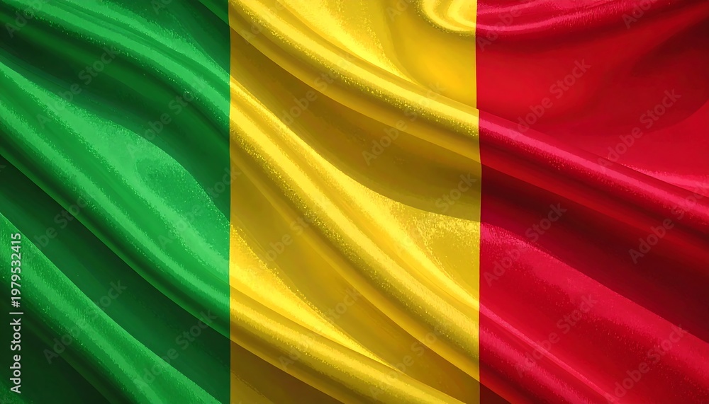 Fototapeta premium Malian Flag - A Symbol of National Identity and Heritage.
