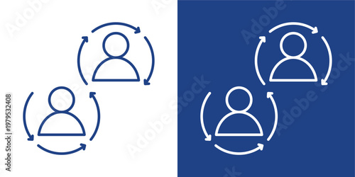 Change Management Blue And White Icon Style Collection