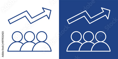 Business Growth Blue And White Icon Style Collection