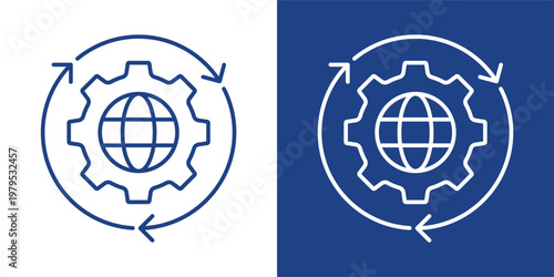 Business Sustainability Blue And White Icon Style Collection