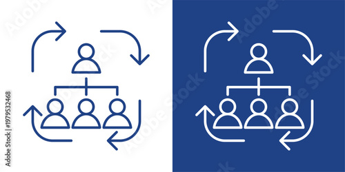 Business Restructuring Blue And White Icon Style Collection