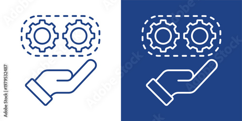 Business Process Blue And White Icon Style Collection
