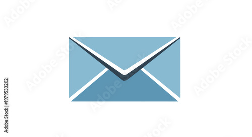 Blue Email Envelope Icon, Communication Symbol, Message Notification