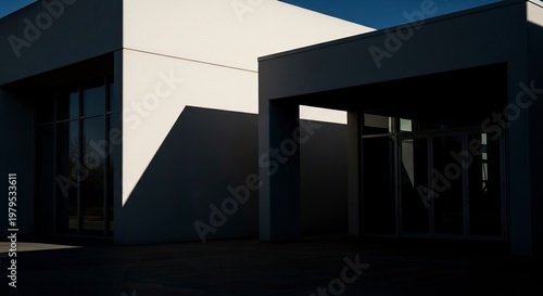Modern Architectural Design - Geometric Shapes and Shadows.