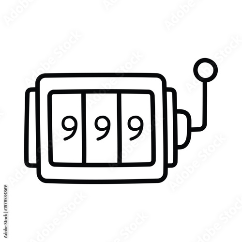Slot Machine doodle icon eps 10 file