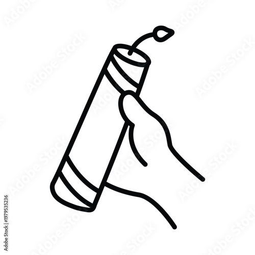 Firecracker doodle icon eps 10 file