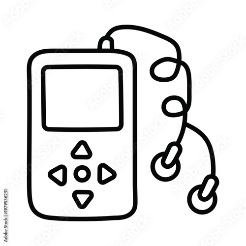 Music Player  doodle icon eps 10 file