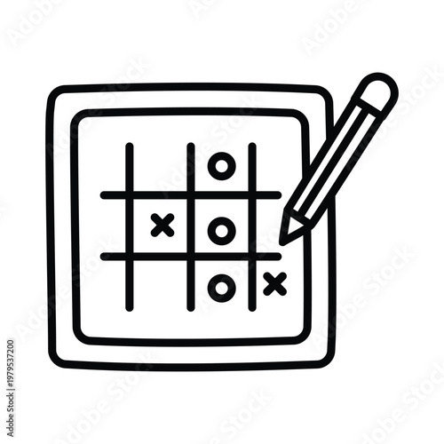 Tic Tac Toe doodle icon eps 10 file