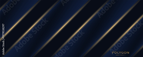 Abstract triangle pattern luxury, Abstract golden line, Abstract with dark blue template background. premium style for poster, cover, print, artwork. Vector illustration.