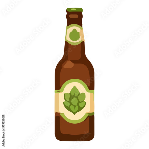 Craft Beer Bottle Vector Illustration