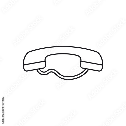 A simple line drawing of a classic landline telephone on a white background