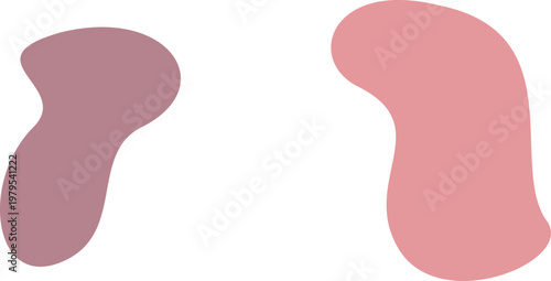 Hand-drawn abstract organic peanut shapes in dusty rose and light pink tones for minimalist illustration