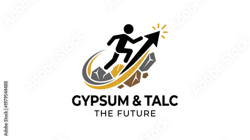 Gypsum and Talc Company Logo with Ascending Arrow
