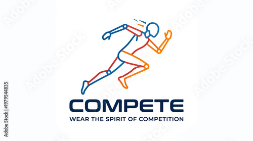 Dynamic Logo Featuring a Running Athlete