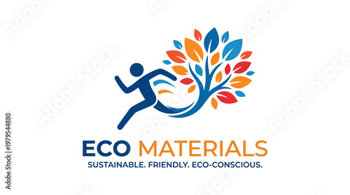 Eco Materials Logo Sustainable and Eco-Friendly Concept